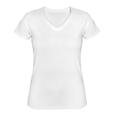 Playera Dama: Algodón Peinado Cuello V Miniatura